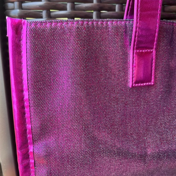 NWT Large Juicy Couture Bright Metallic Pink with Double Handles Tote Bag Sac - Picture 12 of 12
